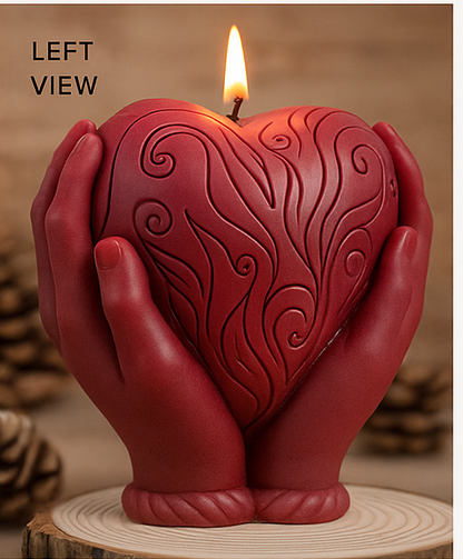 Hand Holding Heart Shape Decorative Scented Candle for Home Decor, Gifting & Romantic Ambience – Unique Wax Candle for Valentine’s Day, Anniversary & Special Occasions (Cream)